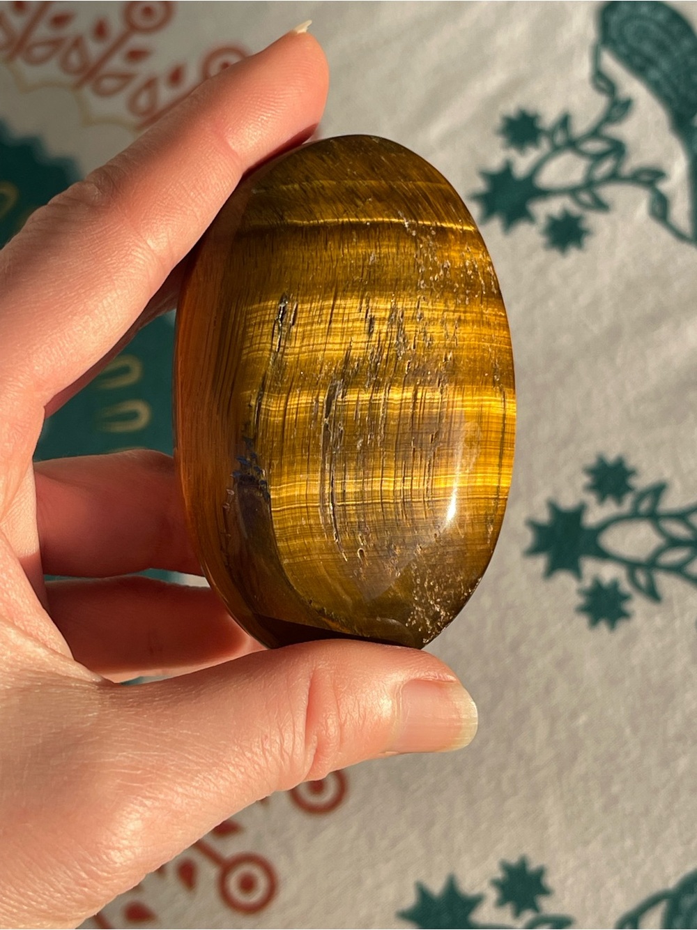 Tiger’s Eye Large Palm Sized Crystal Brown Flash